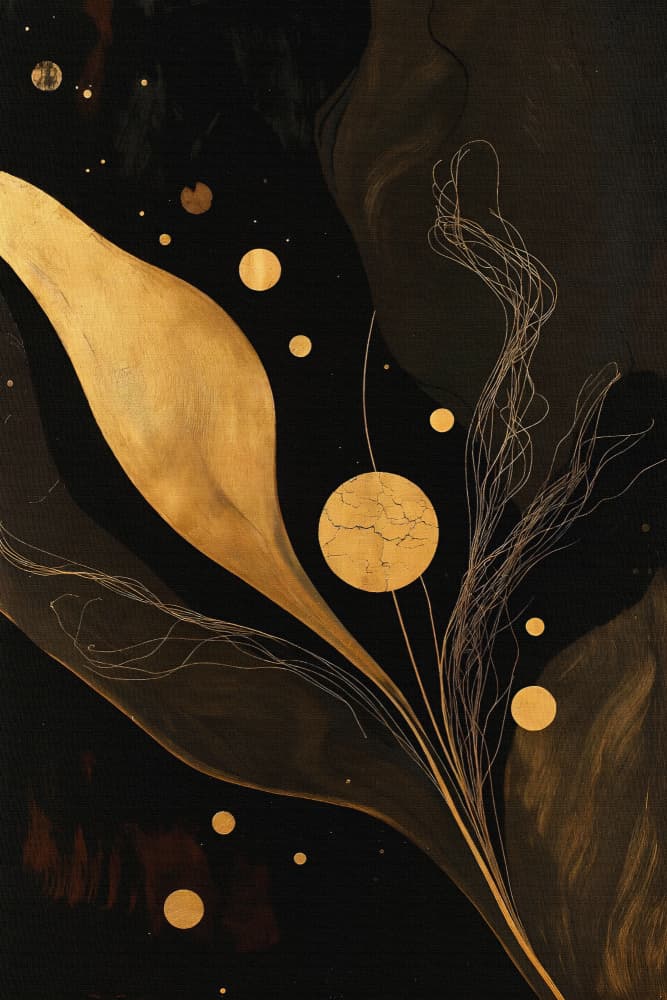 Black Gold Fluidity by Miguel Bruzual — canvas wall art