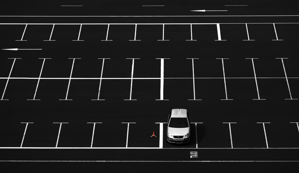 Solitary Car Parking by Hans-Wolfgang Hawerkamp — canvas wall art