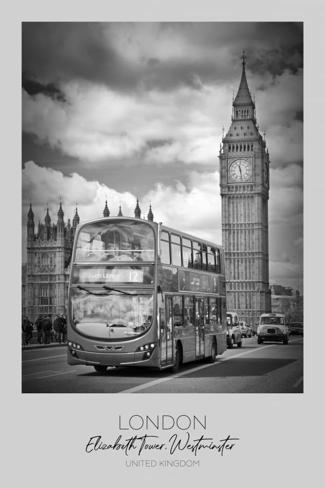 London Bus Big Ben by Melanie Viola — canvas wall art