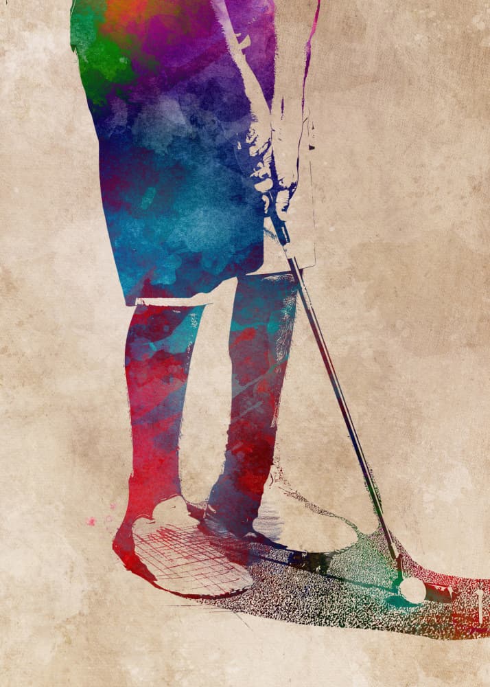 Vibrant Golf Action by Justyna Jaszke — canvas wall art