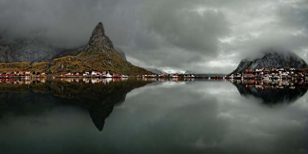 Moody Norwegian Fjord by Keijo Savolainen — canvas wall art