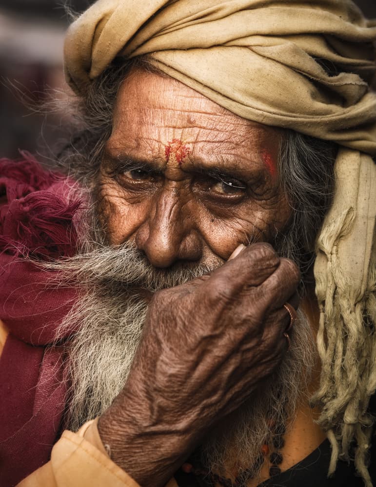 Contemplative Indian Sage by Nadav Jonas — canvas wall art