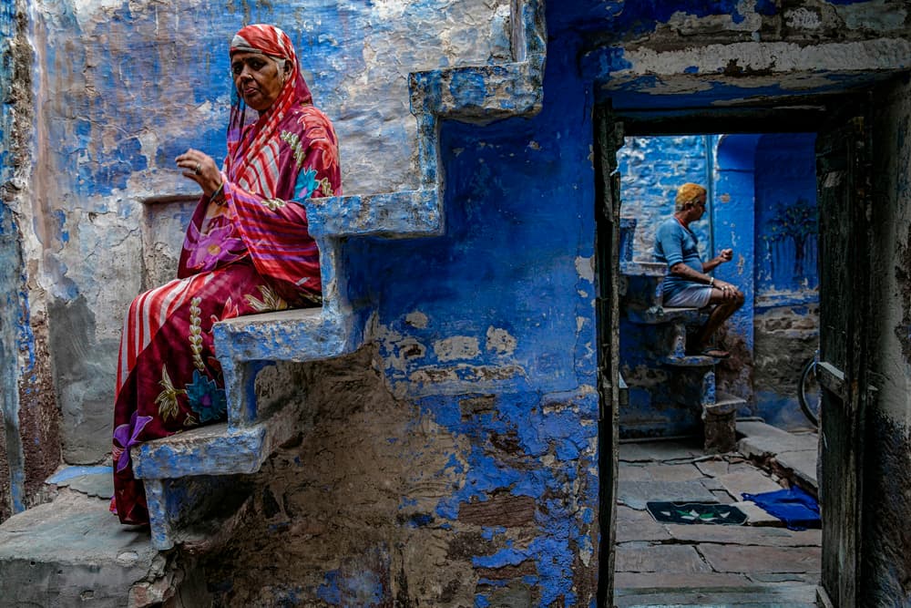 India Blue City Scene by Muslianshah Masrie — canvas wall art