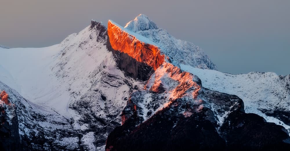 Alpenglow Mountain Peak by Slawomir Kowalczyk AFRP  FIAP  IAAP — canvas wall art