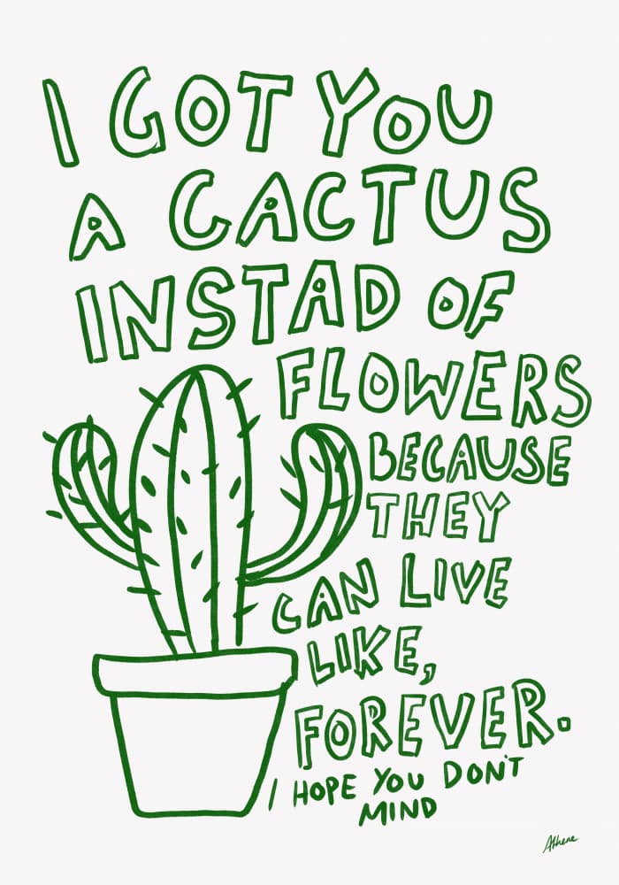 I got you a cactus by Athene Fritsch — canvas wall art