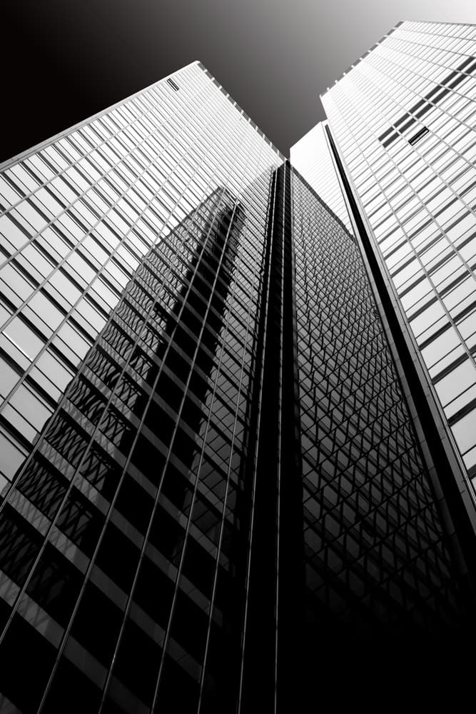 Modern City Skyscraper Ascent by Bastian Kienitz — canvas wall art