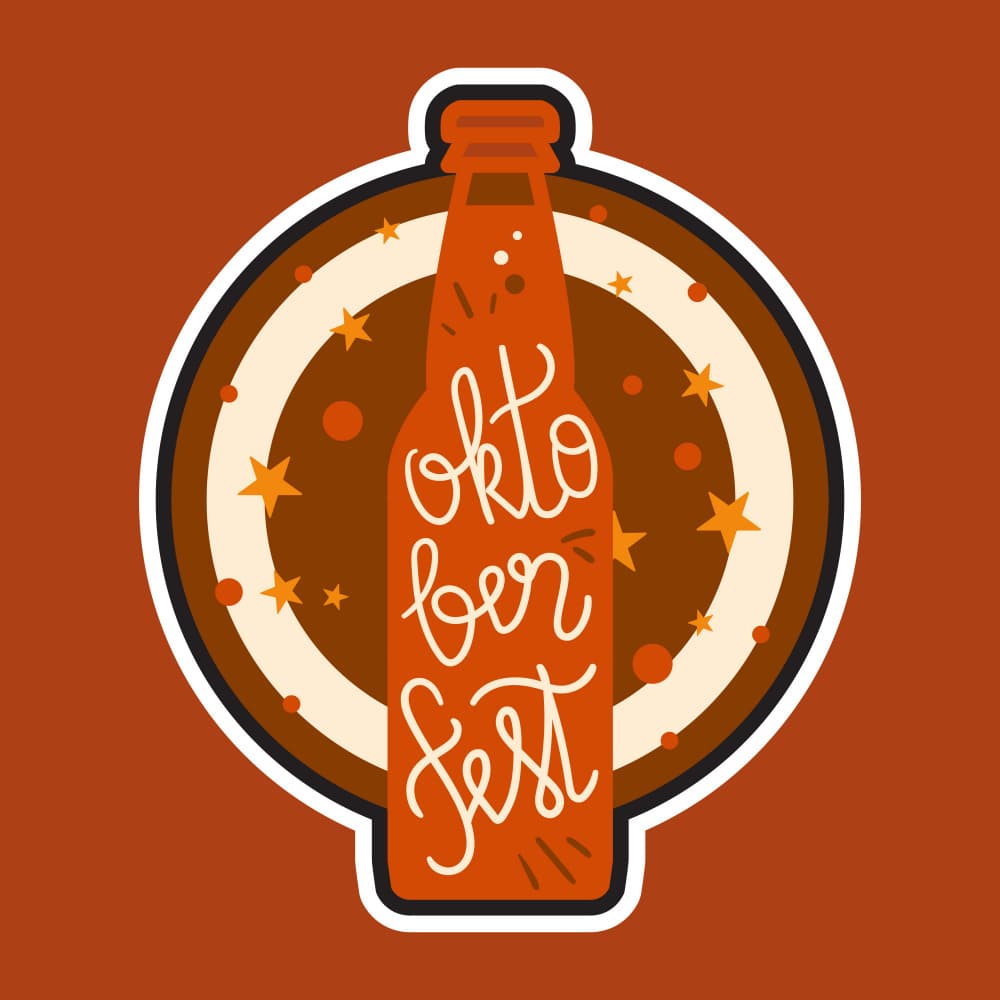 Oktoberfest Beer Bottle by Marika Barsrsind — canvas wall art