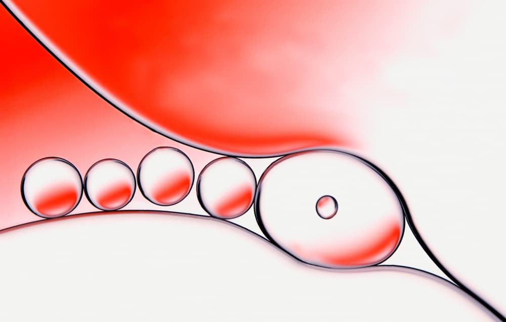 Fluid Red Bubbles by Lydia Jacobs — canvas wall art