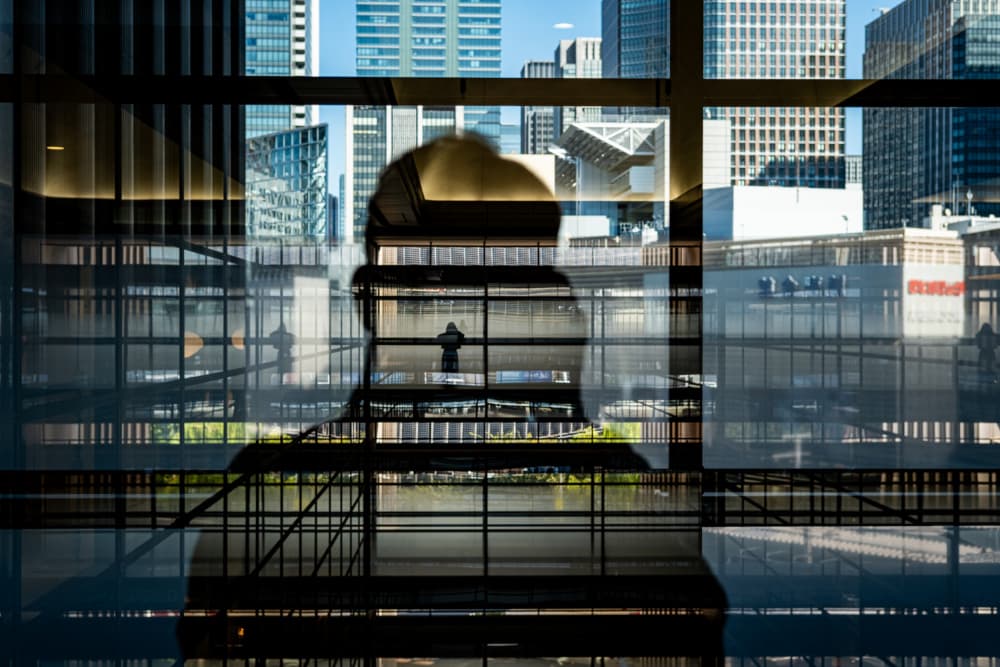 Urban Reflection Silhouette by Yohei Kawashima — canvas wall art