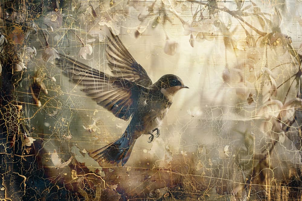 Ethereal Flying Bird by Rafal Kulik — canvas wall art