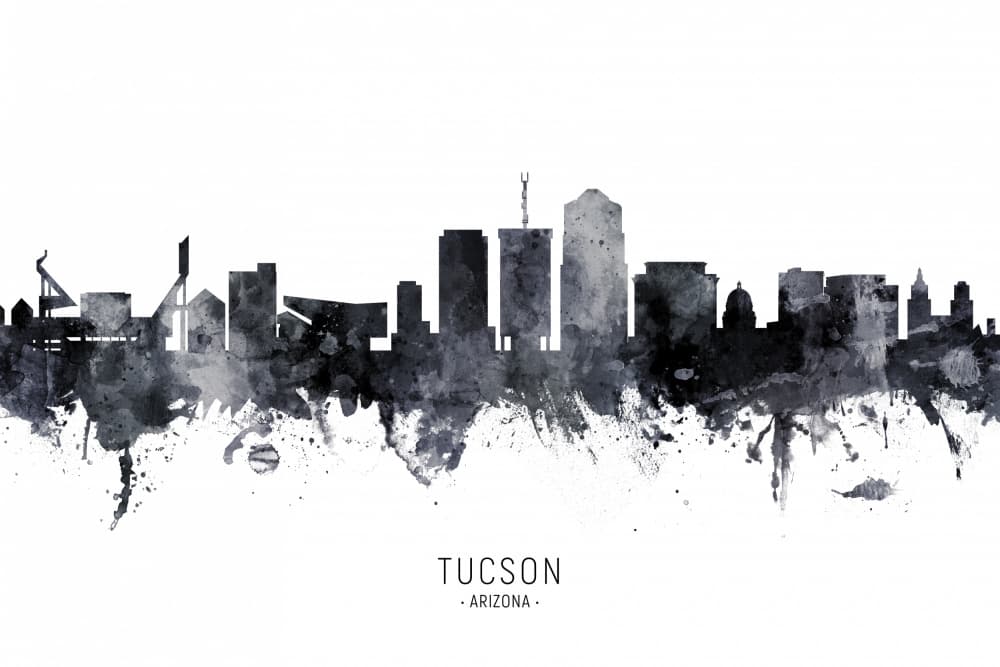 Tucson Arizona Skyline by Michael Tompsett — canvas wall art