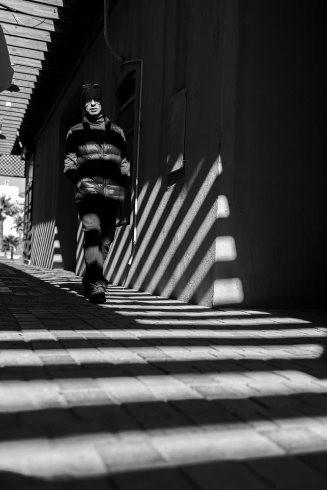 Figure in Dramatic Shadows by hussain alqattan — canvas wall art
