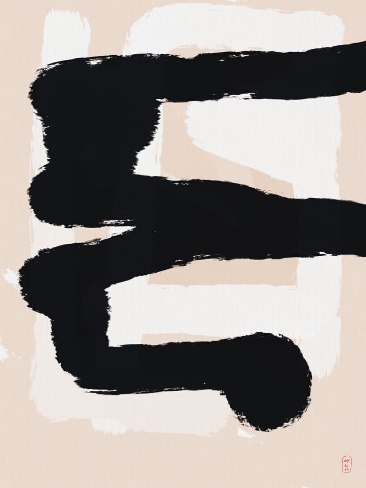 Black Stroke Movement by Martino Pietropoli — canvas wall art
