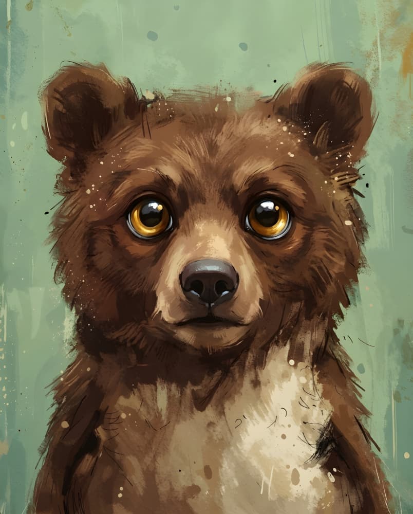Curious Bear Cub by HUGO — canvas wall art