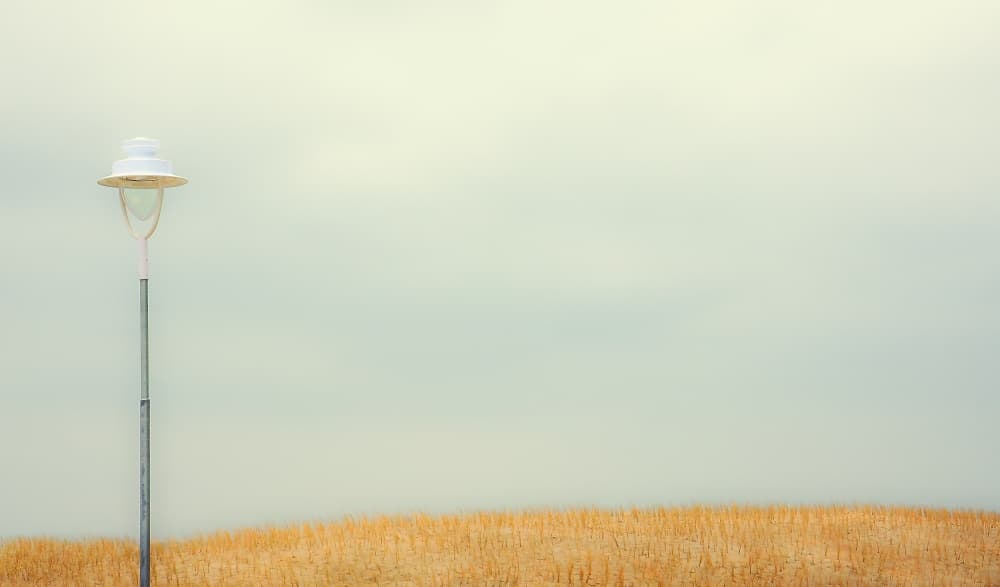 Serene Field Lamppost by Gilbert Claes — canvas wall art