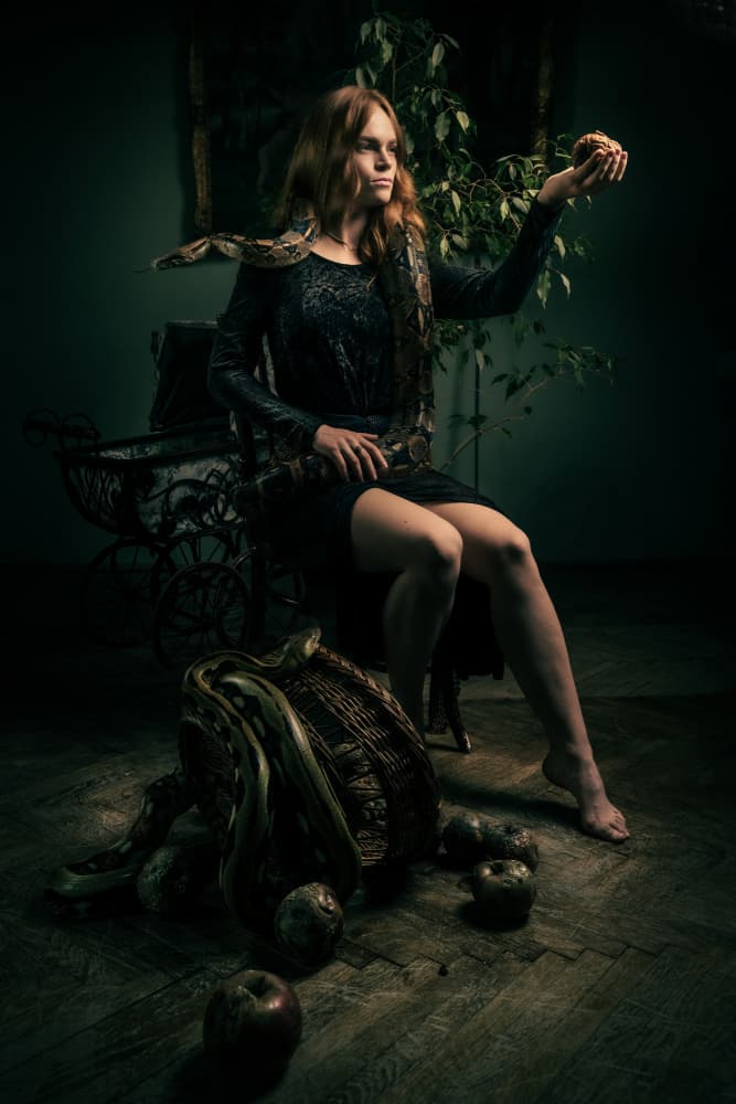 Eve and the Serpent by Robert Girmencea — canvas wall art