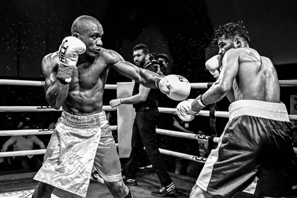 Intense Boxing Match by Reza Mohammadi — canvas wall art