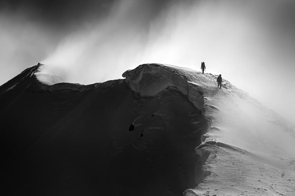 Winter Mountain Ridge Ascent by Sandi Bertoncelj — canvas wall art