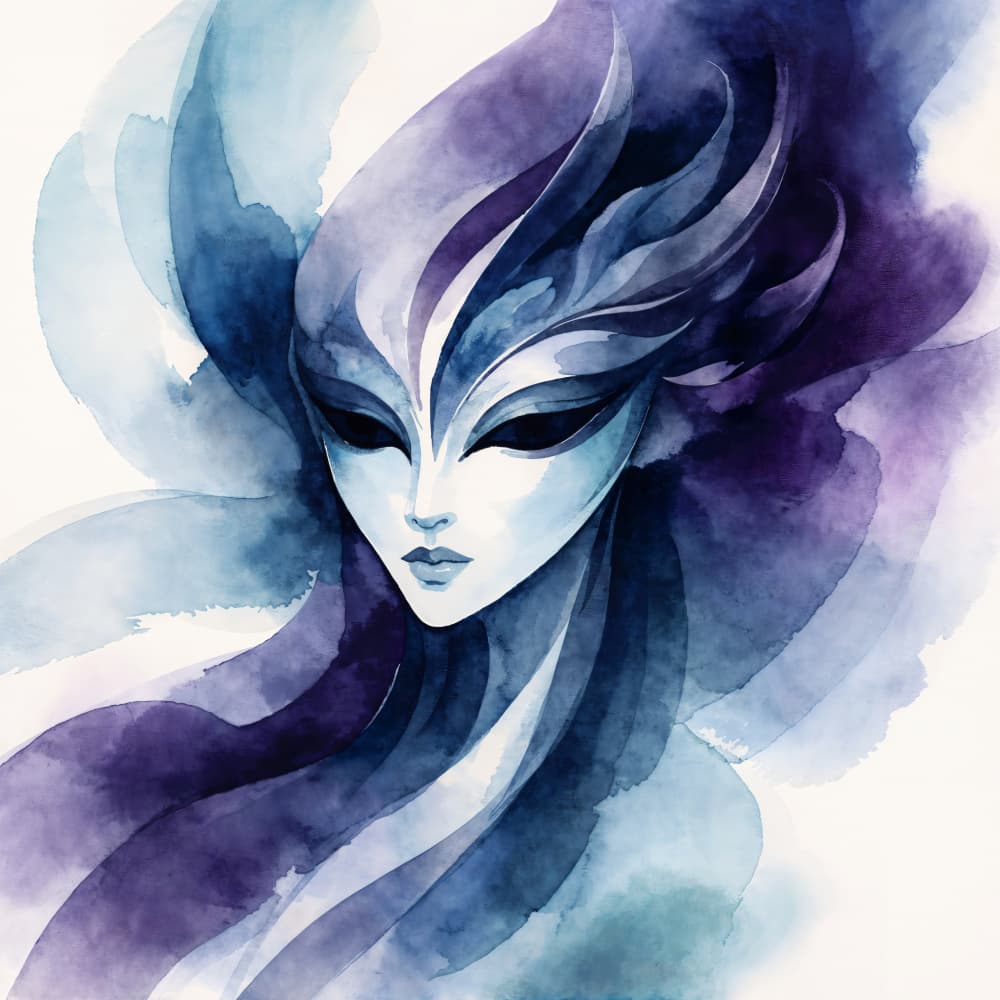 Ethereal Blue Mask by Natalie Bruns — canvas wall art