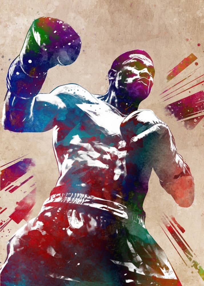 Dynamic Boxer Watercolor by Justyna Jaszke — canvas wall art