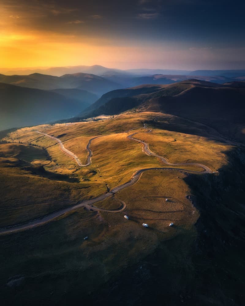 Golden Hour Mountain Road by Pali Gerec — canvas wall art