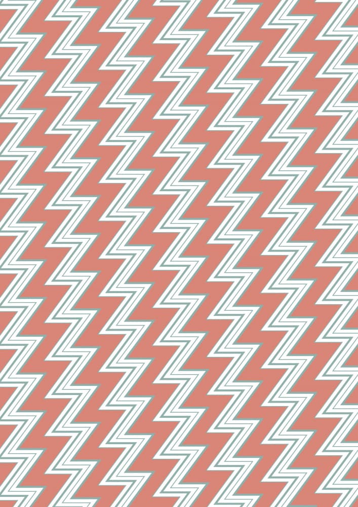 Peach Teal Zigzags by kathrinmay — canvas wall art