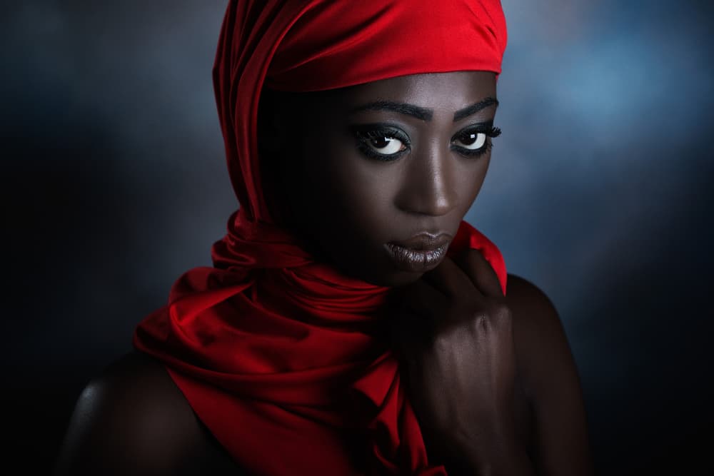 Intense Red Portrait by Peppe Tambè — canvas wall art