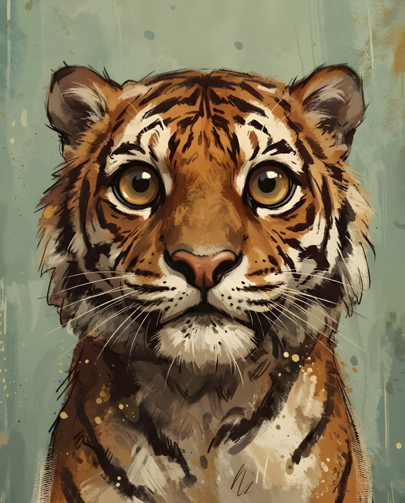 Sweet Tiger Eyes by HUGO — canvas wall art