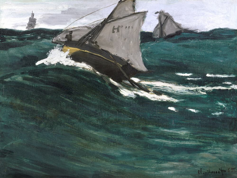 The Green Wave (1866–1867) by Claude Monet — canvas wall art