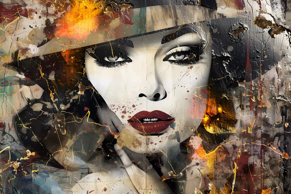 Mysterious Woman Hat by Rafal Kulik — canvas wall art