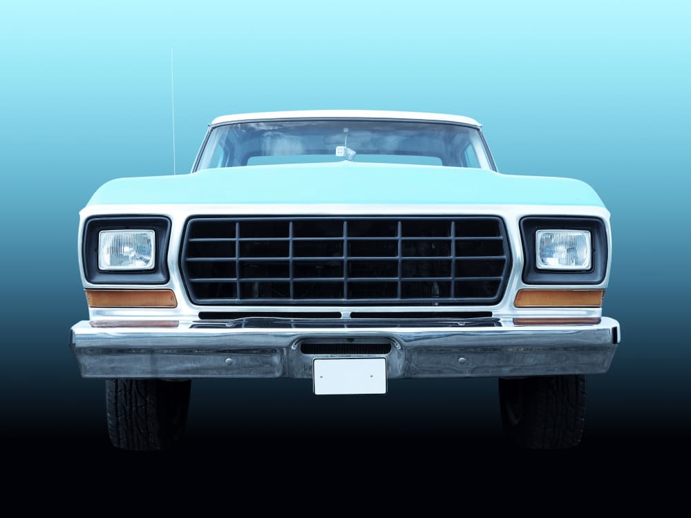 Classic Blue Truck Front by Beate Gube — canvas wall art