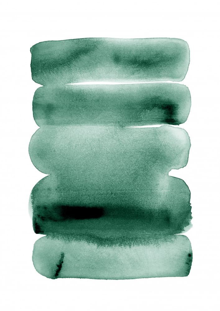Green Watercolor Strokes by Lila &amp; Lola — canvas wall art