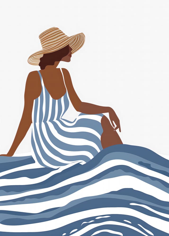 Summer Woman on Waves by Andreas Magnusson — canvas wall art
