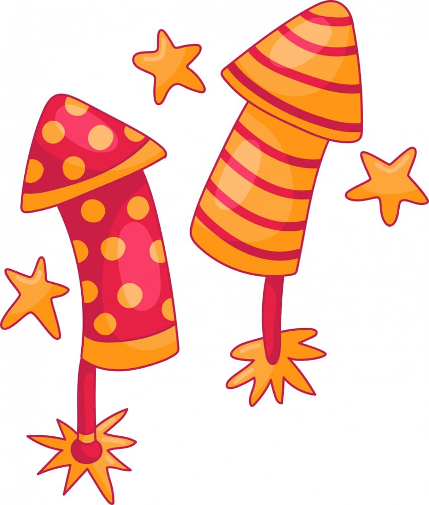 Colorful Celebration Rockets by Marika Barsrsind β canvas wall art