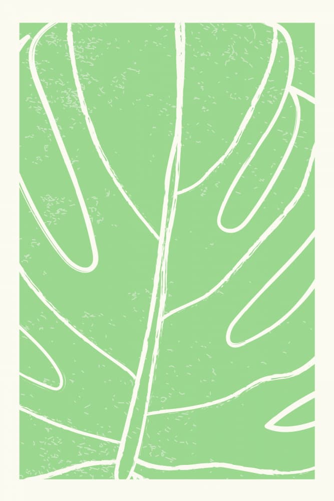 Minimalist Monstera Leaf by jay stanley — canvas wall art