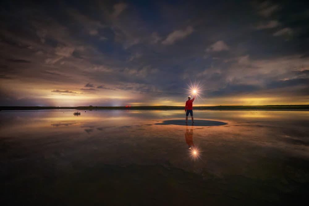 Man Holding Star Light by César Vega Toledano — canvas wall art