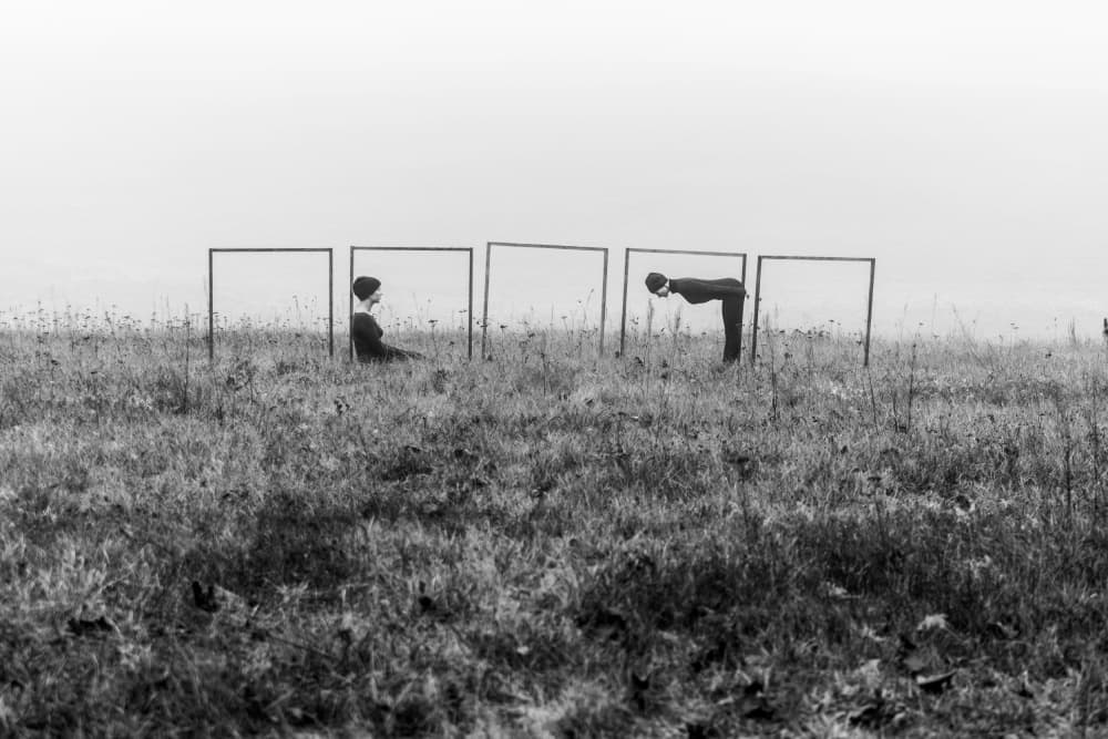 Surreal Figures in Field by Leszek Paradowski — canvas wall art
