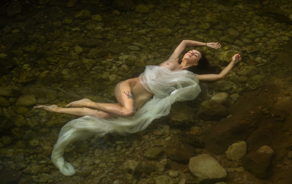 Ethereal Woman Floating by Evgeny Loza — canvas wall art