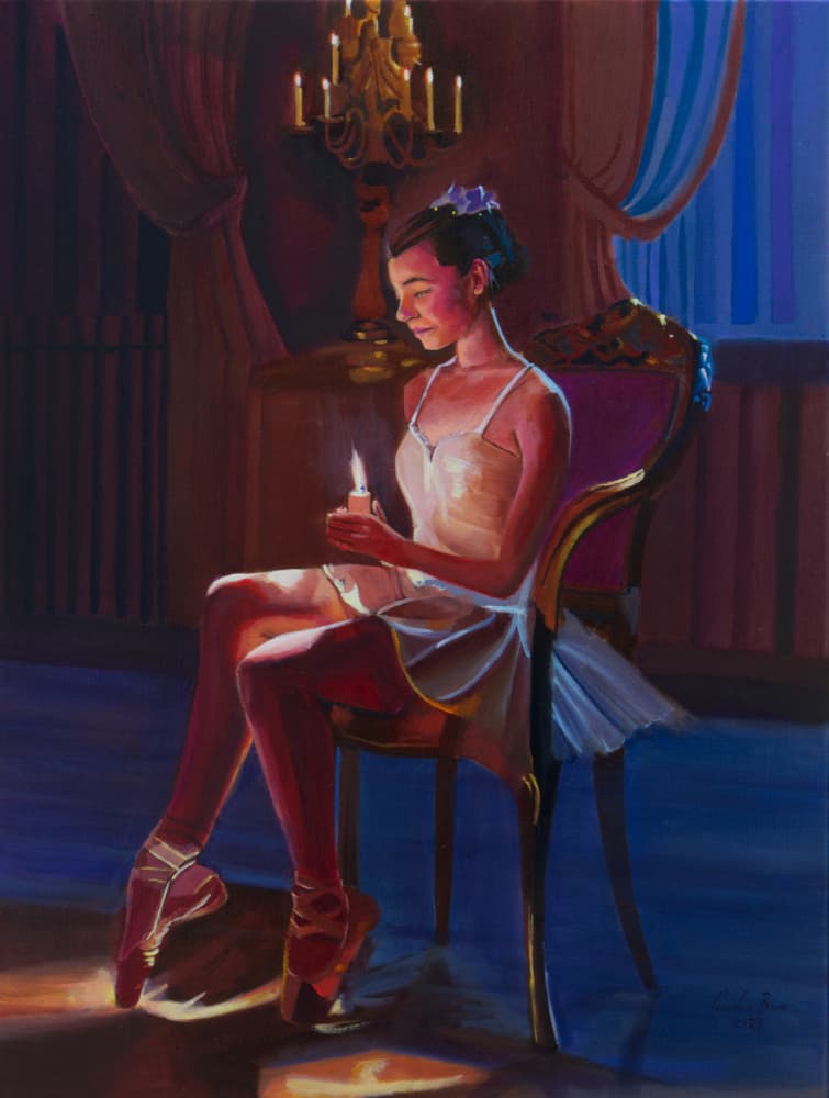 Ballerina with Candlelight by Gordon Bruce — canvas wall art
