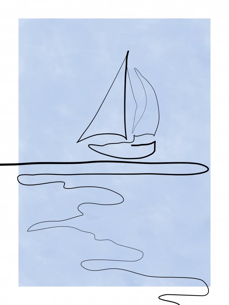 Serene Sailboat Horizon by Elena Ristova — canvas wall art