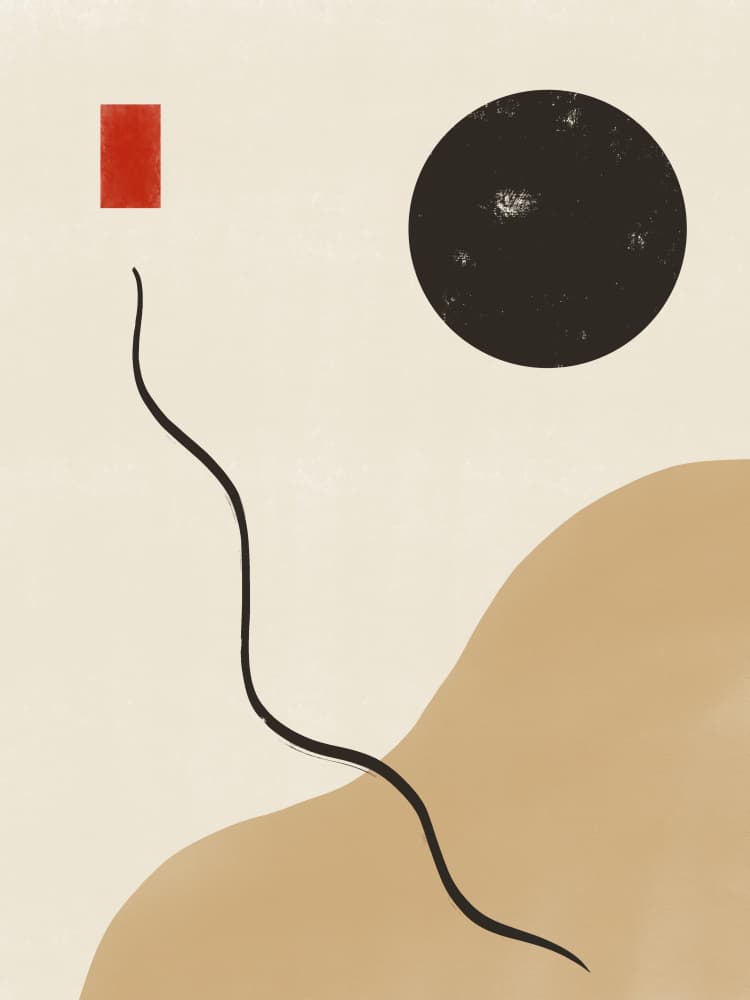 Red Black Beige Abstract by Little Dean — canvas wall art
