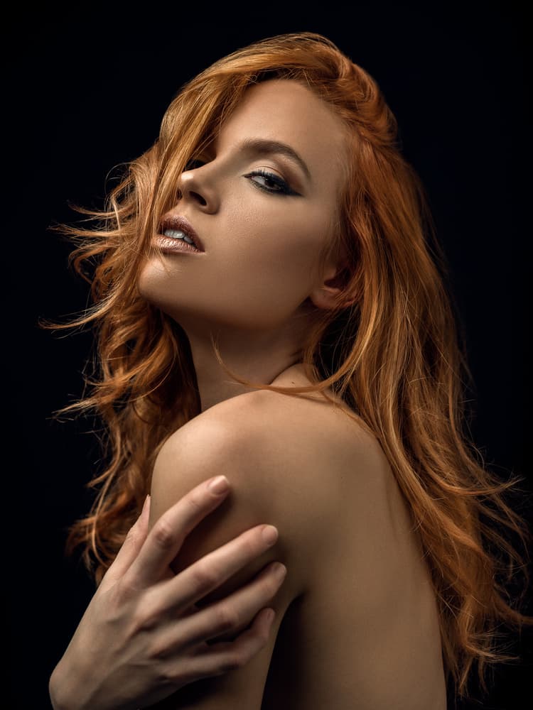 Alluring Redhead Gaze by Martin Krystynek MQEP — canvas wall art