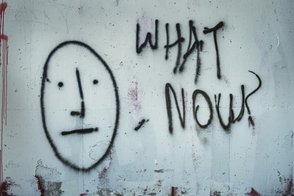 What Now Graffiti Face by Tim Mossholder — canvas wall art