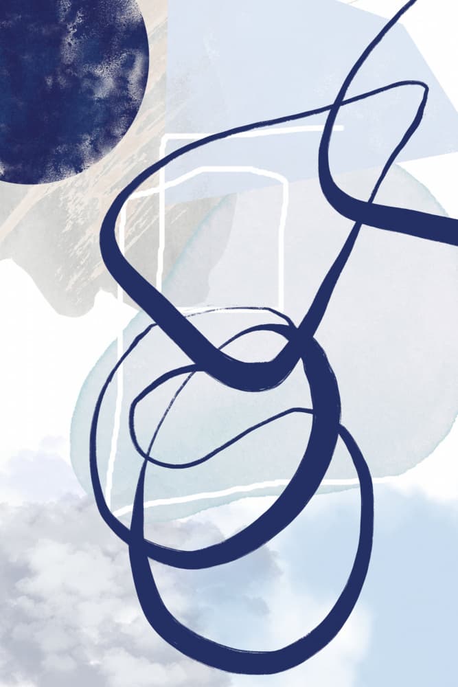 Lines of Blue-2 by Sally Ann Moss — canvas wall art