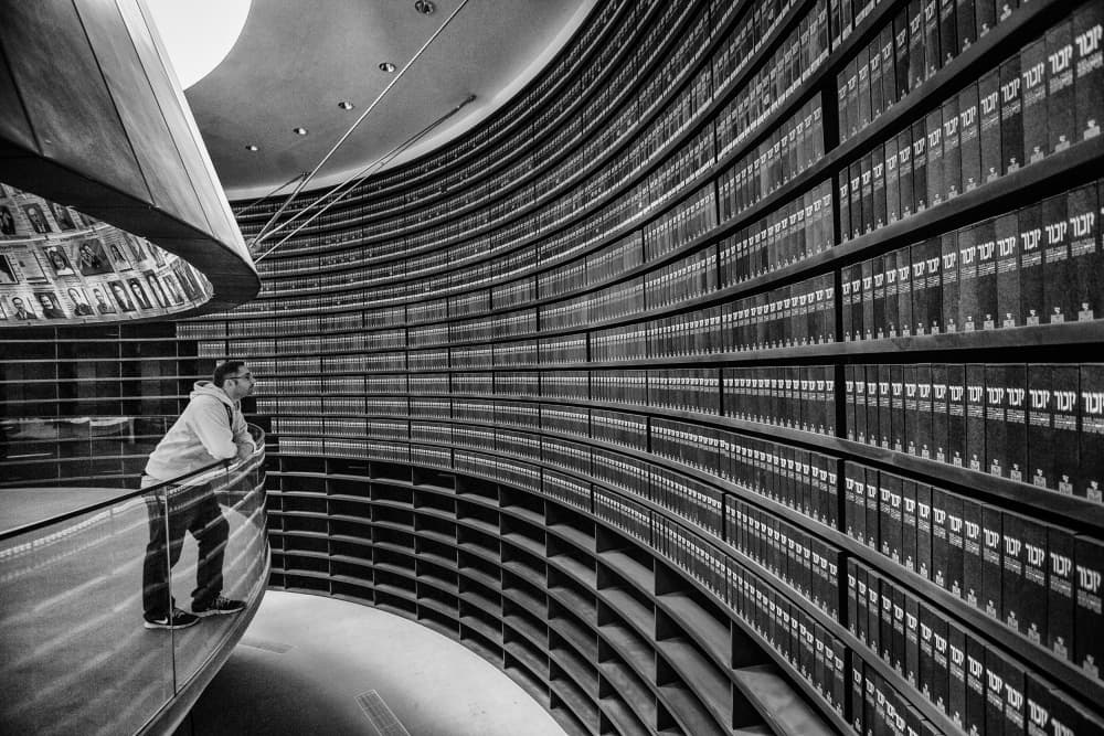 Man Views Grand Library by Tomer Eliash — canvas wall art