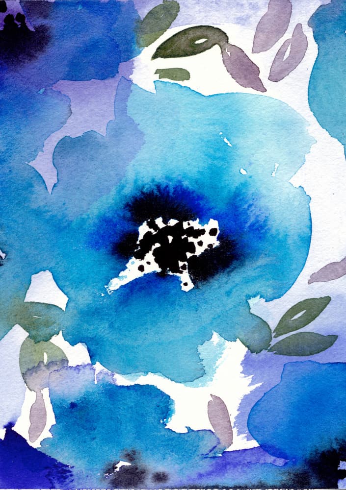 Fluid Blue Botanicals by Christine Lindstrom — canvas wall art