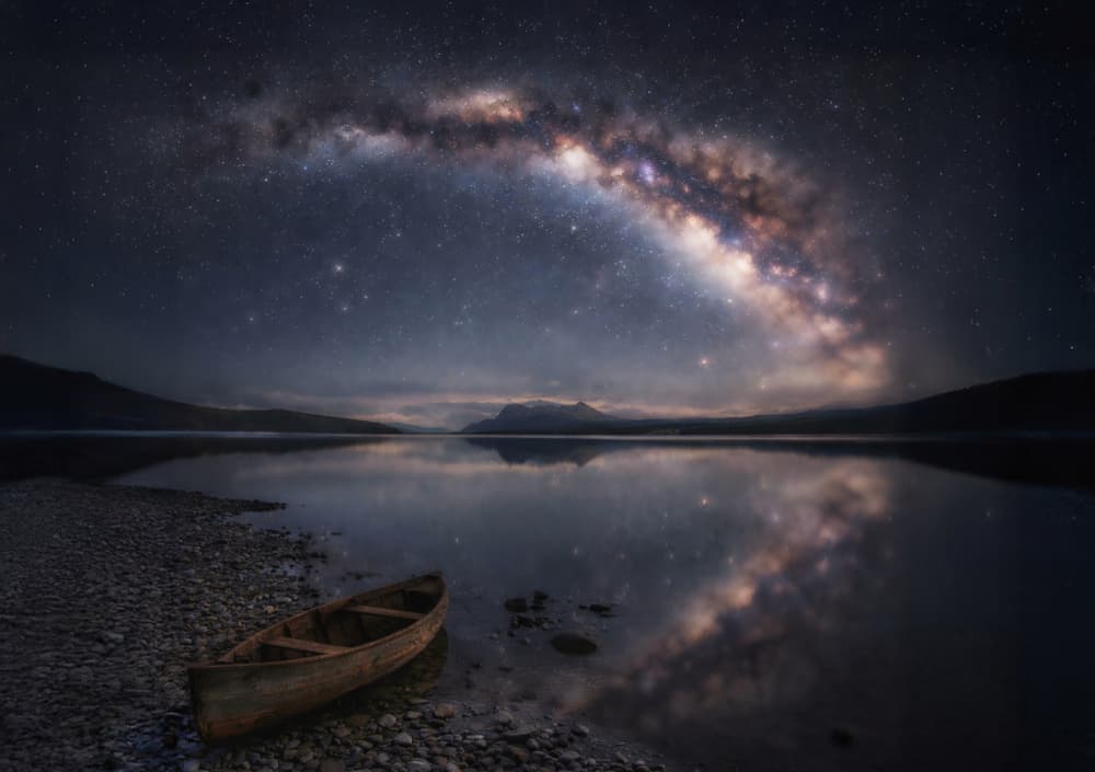 Milky Way Lake Reflection by Yvette Depaepe — canvas wall art