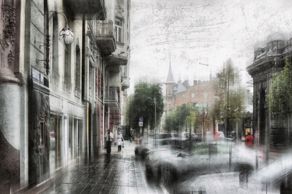 Wet European Street by Alexander Kiyashko — canvas wall art