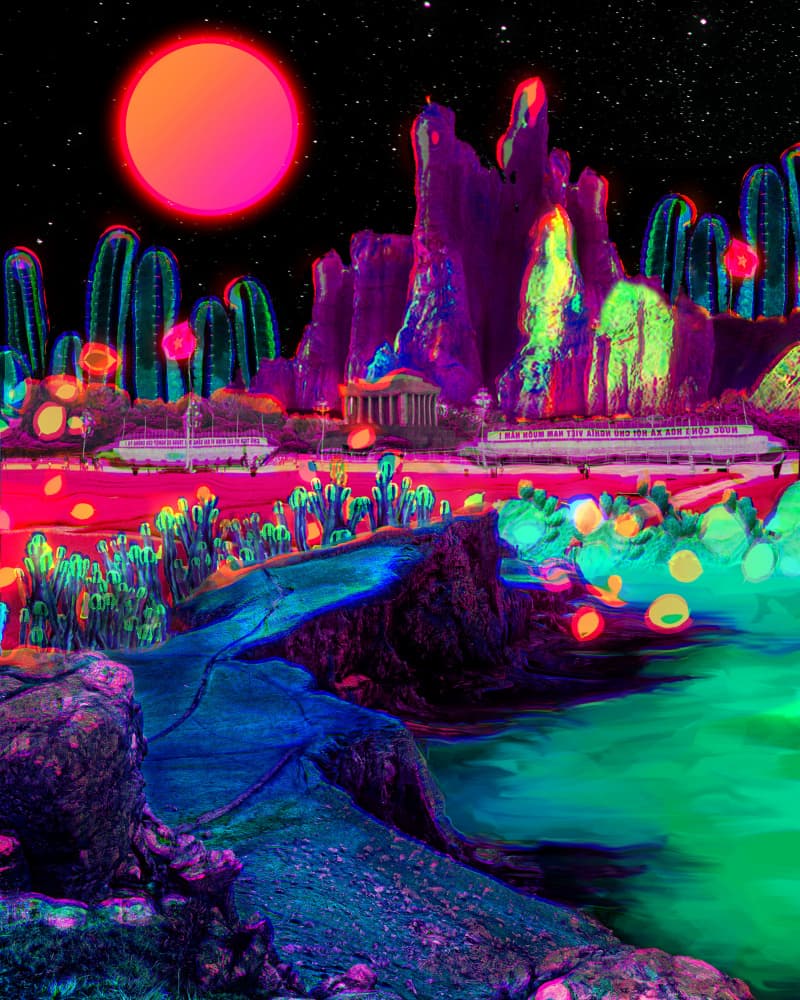 Vibrant Surreal Landscape by Halit Benli — canvas wall art