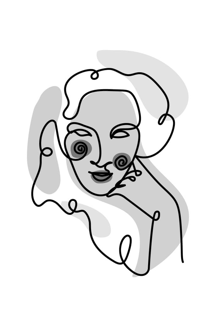 Elegant Line Art Portrait by Anna Rose — canvas wall art
